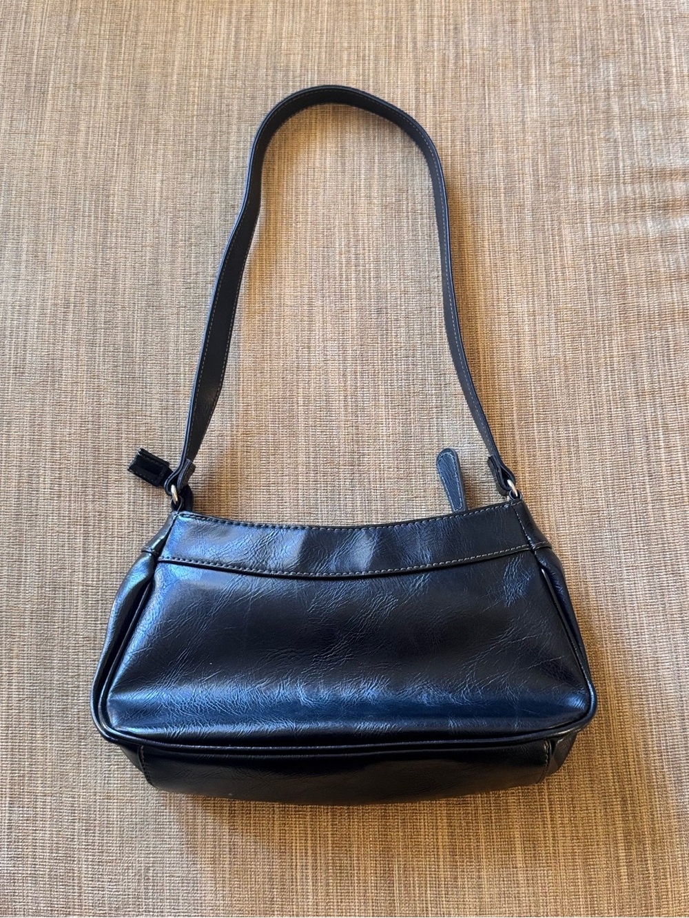 Vintage Jaclyn Smith Black Leather Shoulder Bag - Picture 2 of 8